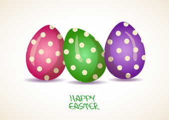 Three patterned Easter eggs