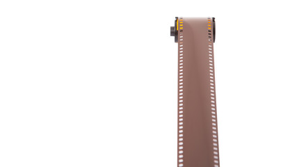 35mm still camera film cartridge over white background