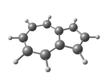 Azulene molecular structure on white background