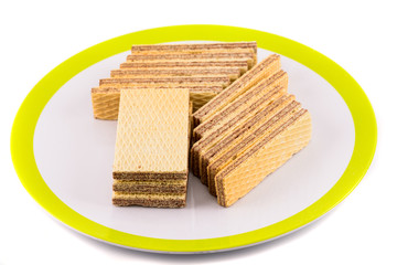 wafer sticks in plate on white background