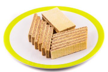 wafer sticks in plate on white background