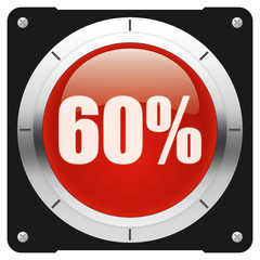60 percent, modern glossy red icon