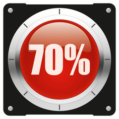 70 percent, modern glossy red icon