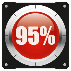 95 percent, modern glossy red icon