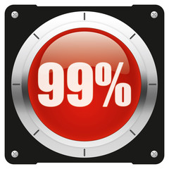99 percent, modern glossy red icon