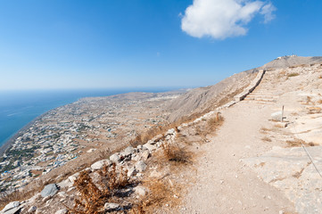 View on Santorini Greece from Ancient Thera