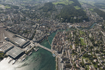 Luzern aus der Luft, Schweiz