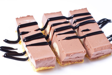 milk chocolate dessert with banana stuffed
