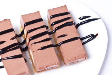 milk chocolate dessert with banana stuffed