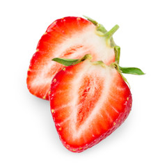 Halves of strawberry