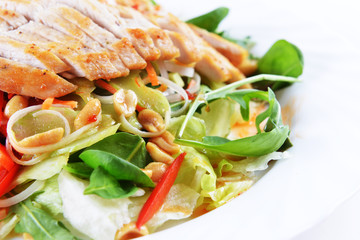 salad of fried chicken