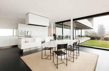 Beautiful interior of a modern villa, domestic kitchen