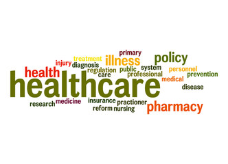 Obraz premium Healthcare word cloud