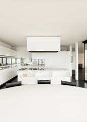 Beautiful interior of a modern villa, domestic kitchen