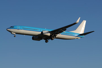 Blue Airliner at Heathrow