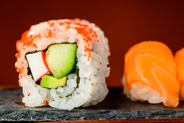 California rolls and nigiri sushi
