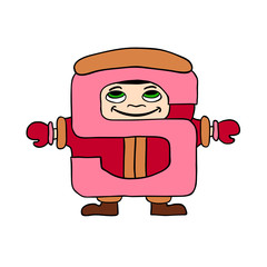 Child  English alphabet letter S vector