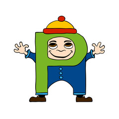 Child  English alphabet letter P vector
