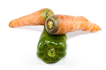 Frisches Paprika mit Karotten