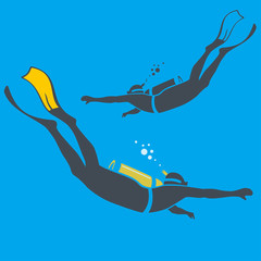 illustration of divers