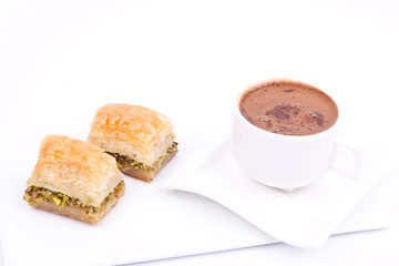 baklava and turkish coffee