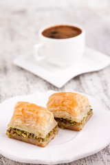 baklava and turkish coffee