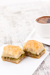 baklava and turkish coffee