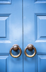 Old blue door detail
