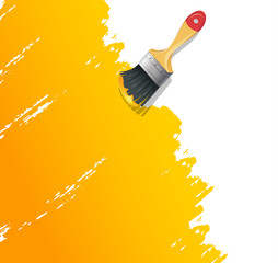 Paint brush with splash