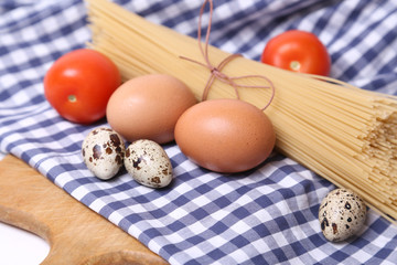 spaghetti on textile
