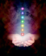 Chakra Energy Healing and cupped hands