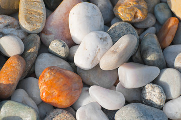 River or beach stones background, texture - 61752559