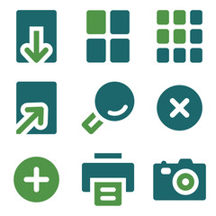Image viewer web icons, green mix set