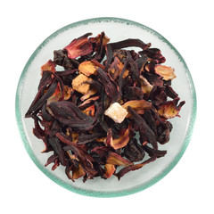 Fruit tea with hibiscus.