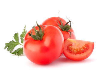 Tomato vegetables and parsley leaves still life