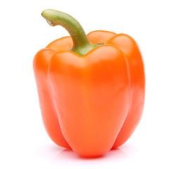 Orange sweet bell pepper isolated on white background cutout