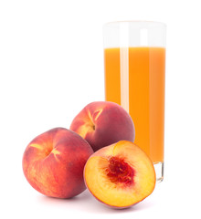 Peach fruit juice in glass