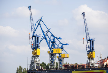 Harbor Cranes in Hamburg, Germany