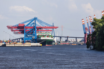 Container Terminal in Hamburg, Germany