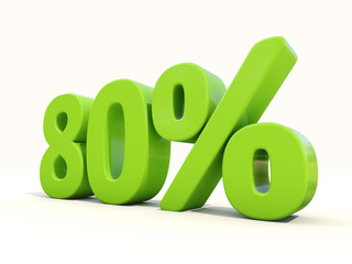 80% percentage rate icon on a white background
