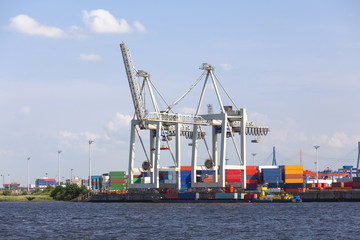 Small Container Terminal in Hamburg, Germany