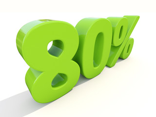 80% percentage rate icon on a white background