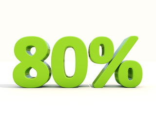 80% percentage rate icon on a white background