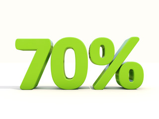 70% percentage rate icon on a white background