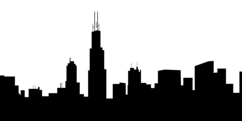 Fototapeta na wymiar Chicago Skyline- vector