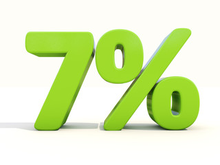 7% percentage rate icon on a white background