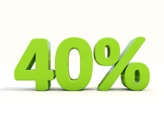 40% percentage rate icon on a white background