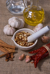 Still life: Pounder and Spices 