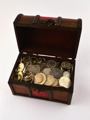 Treasure Chest With Silver coins 1