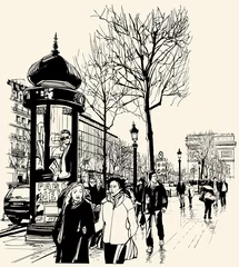 Foto op Plexiglas Parijs - avenue des champs elysees © Isaxar